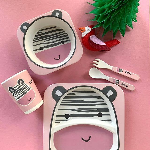 Giraffe Bamboo Kids Dinner Set – 5 Piece Eco-Friendly Tableware