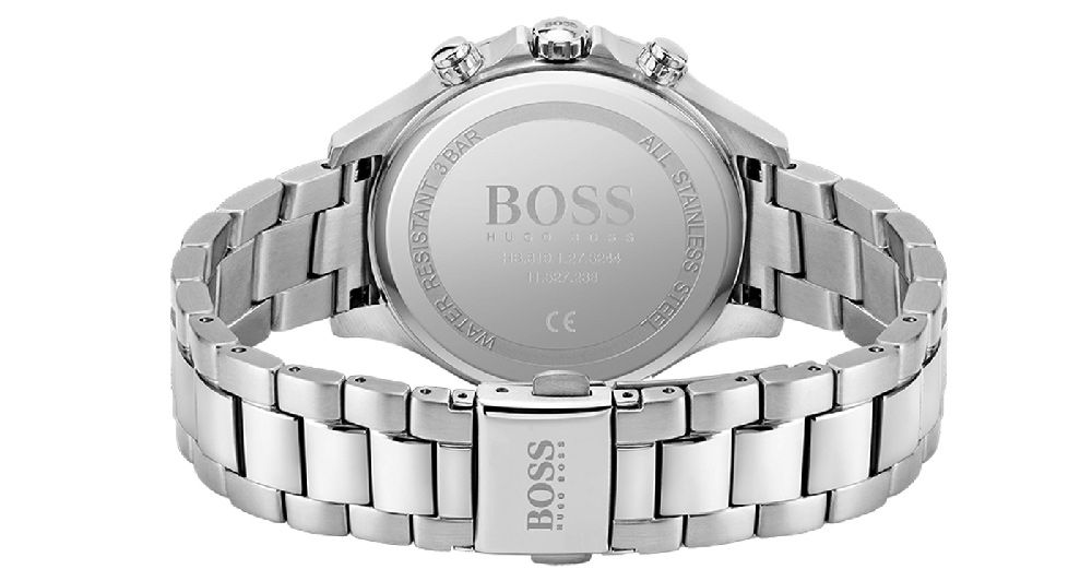 Hugo Boss Womens 1502593 Pandora Silver Tone Stainless Steel Watch With Black Dial