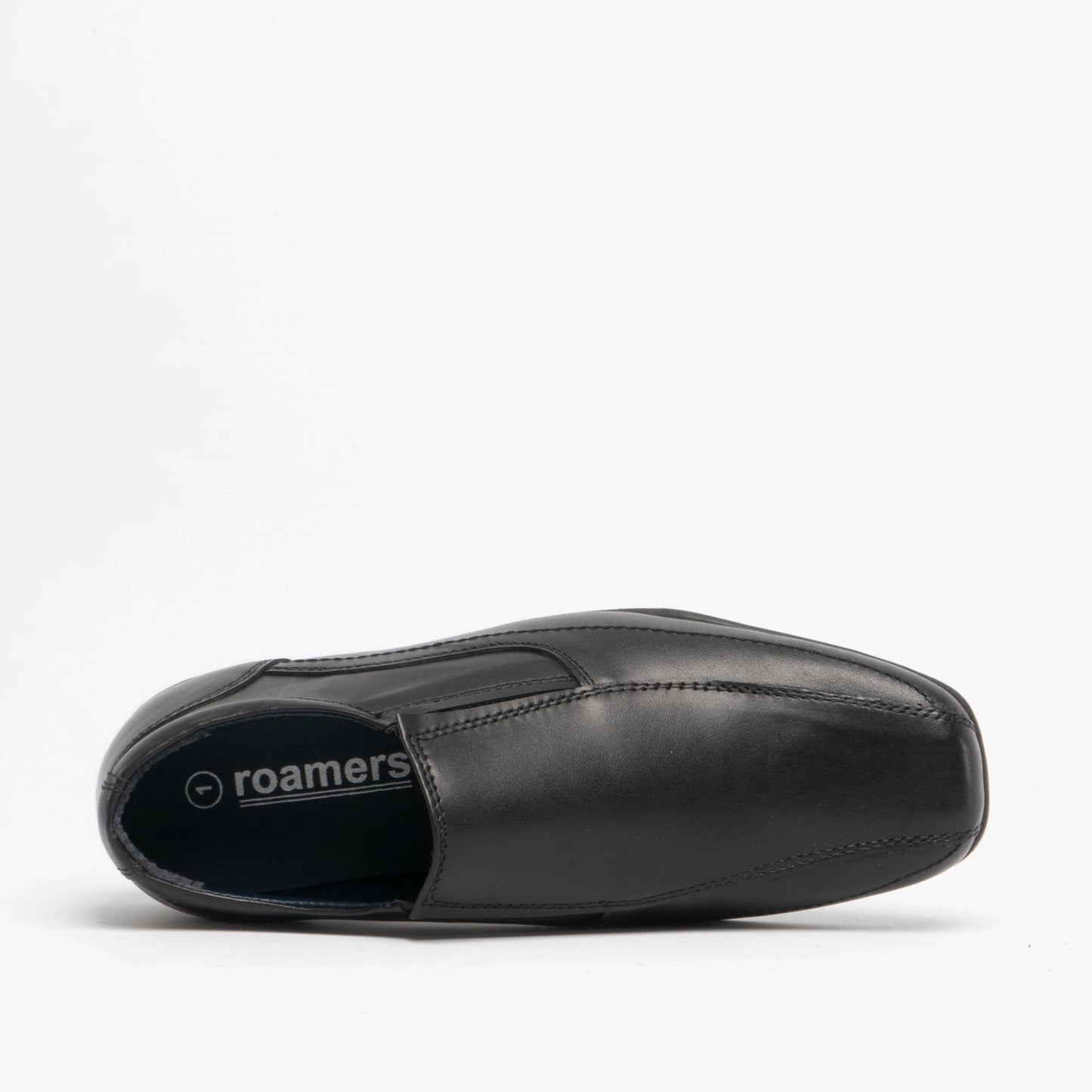 Roamers RONNY Boys Leather Slip On Shoes Black