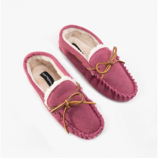 Hush Puppies ADDISON Girls Suede Moccasin Slippers Pink
