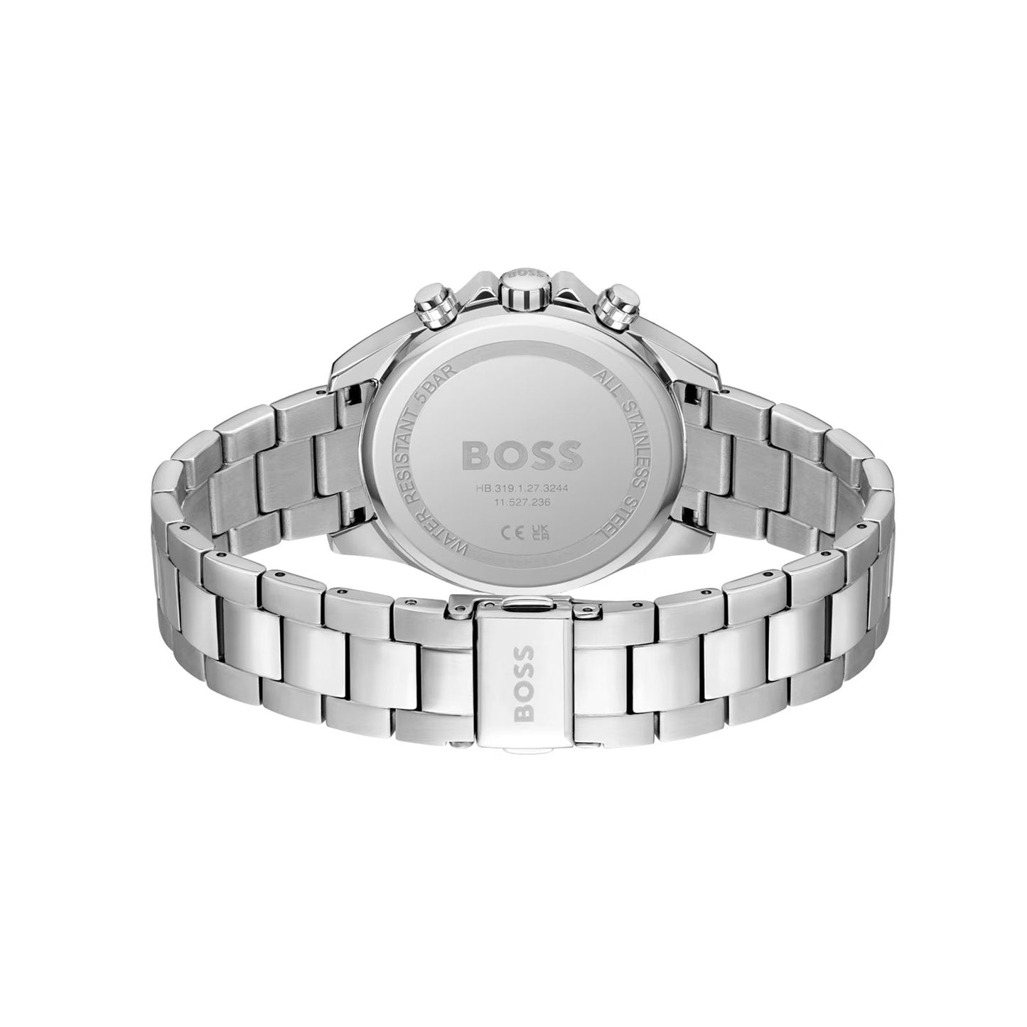 Hugo Boss Mens 1502616 Chronograph Stainless Steel Watch With Silver Dial