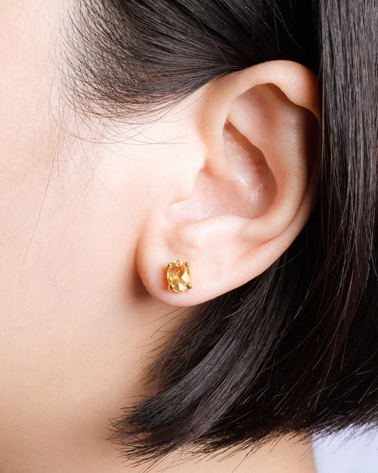 Citrine Oval Earrings in 18k Gold Vermeil