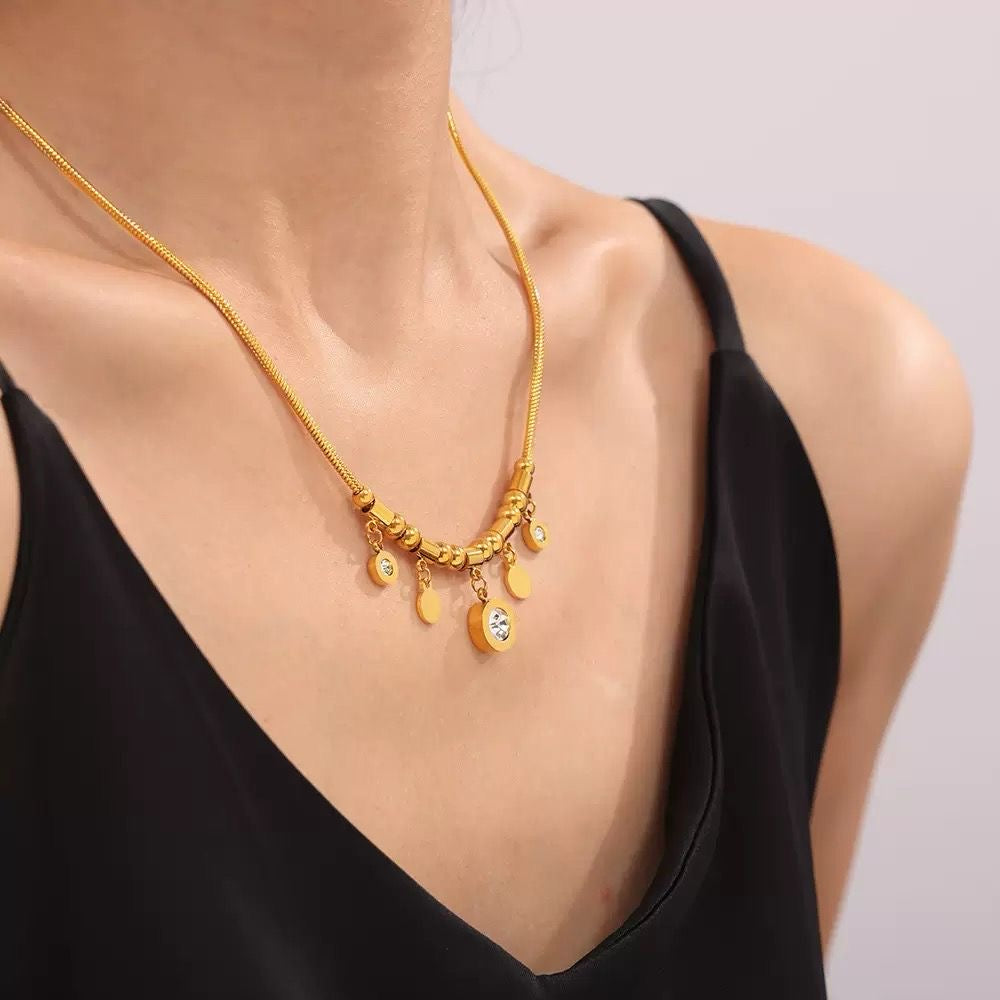 Seraphina Luxe 18k Gold Plated Charm Necklace