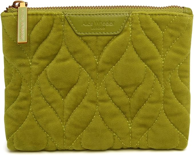 Alice Wheeler Velvet Make Up Pouch (Available in Fig & Lime Green)