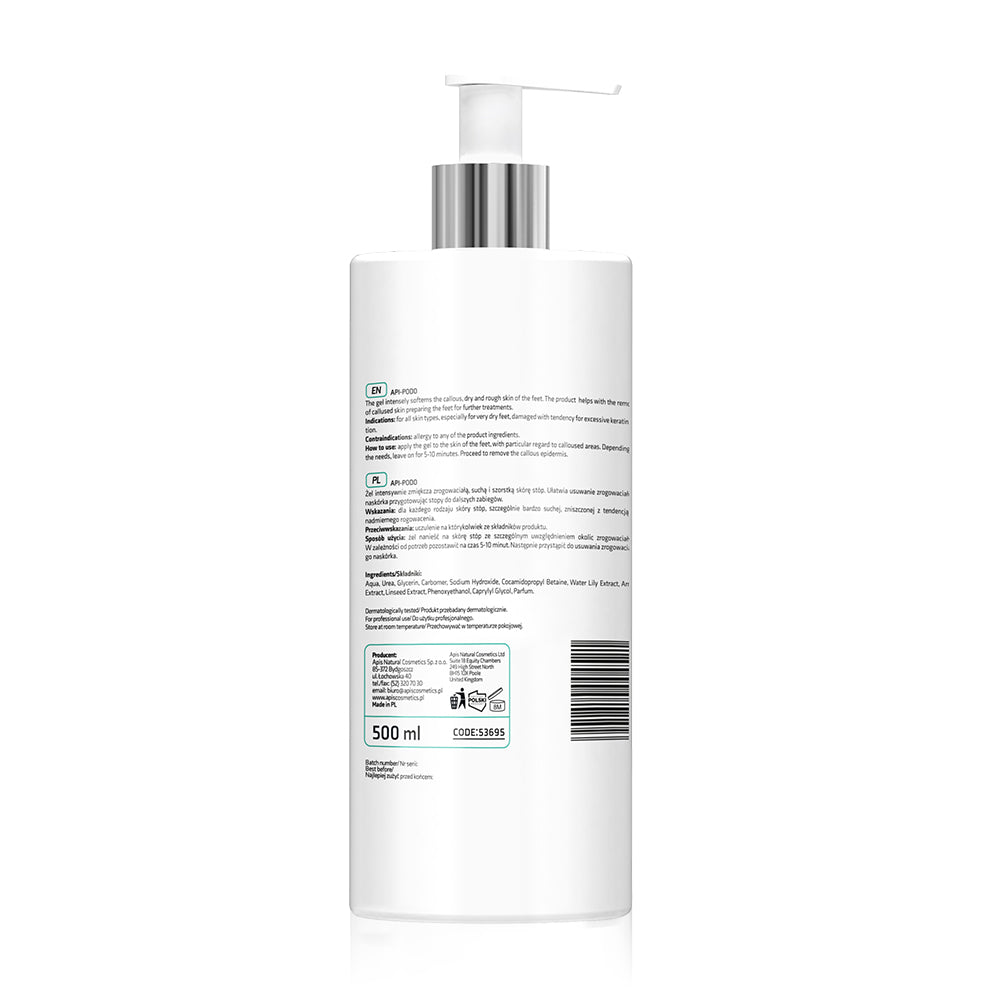 Apis API-PODO Softening Foot Gel with 30% Urea - Effectively softens calluses and rough skin | 500ml