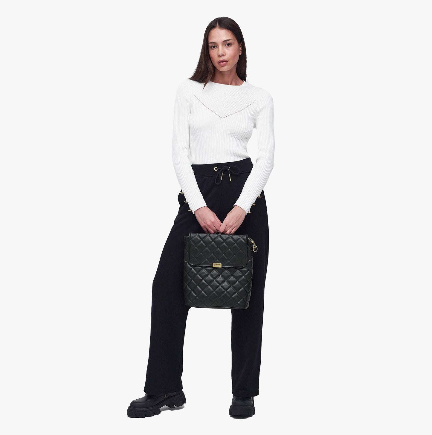 Barbour QUILTED HOXTON Womens Backpack Black