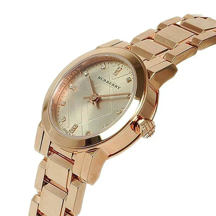 Burberry Ladies Watch The City Diamonds 26mm Rose Gold Bu9215