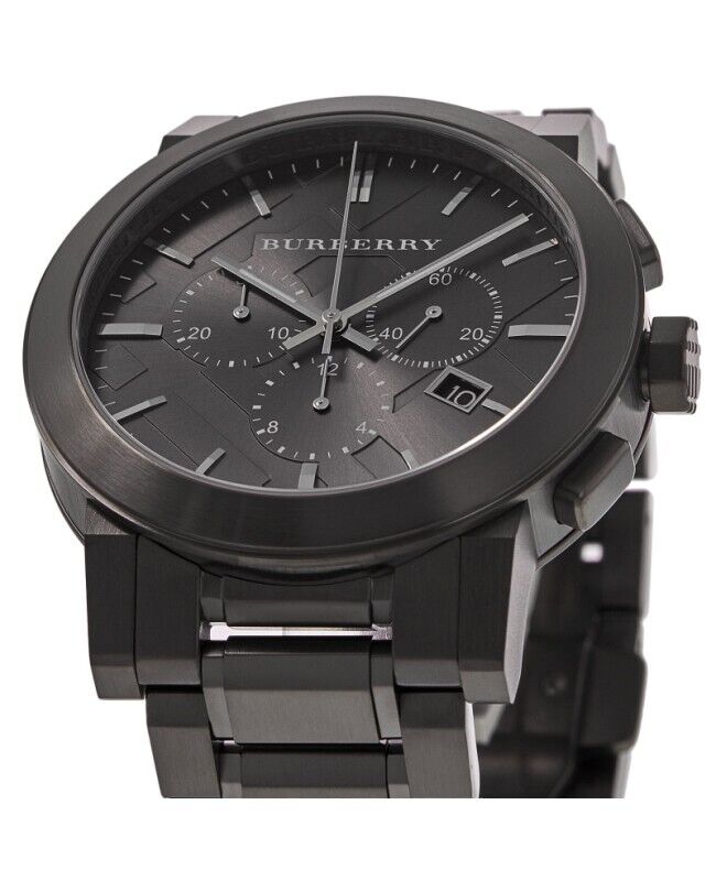 Burberry Mens Watch Chronograph The City Black Pvd Bu9354