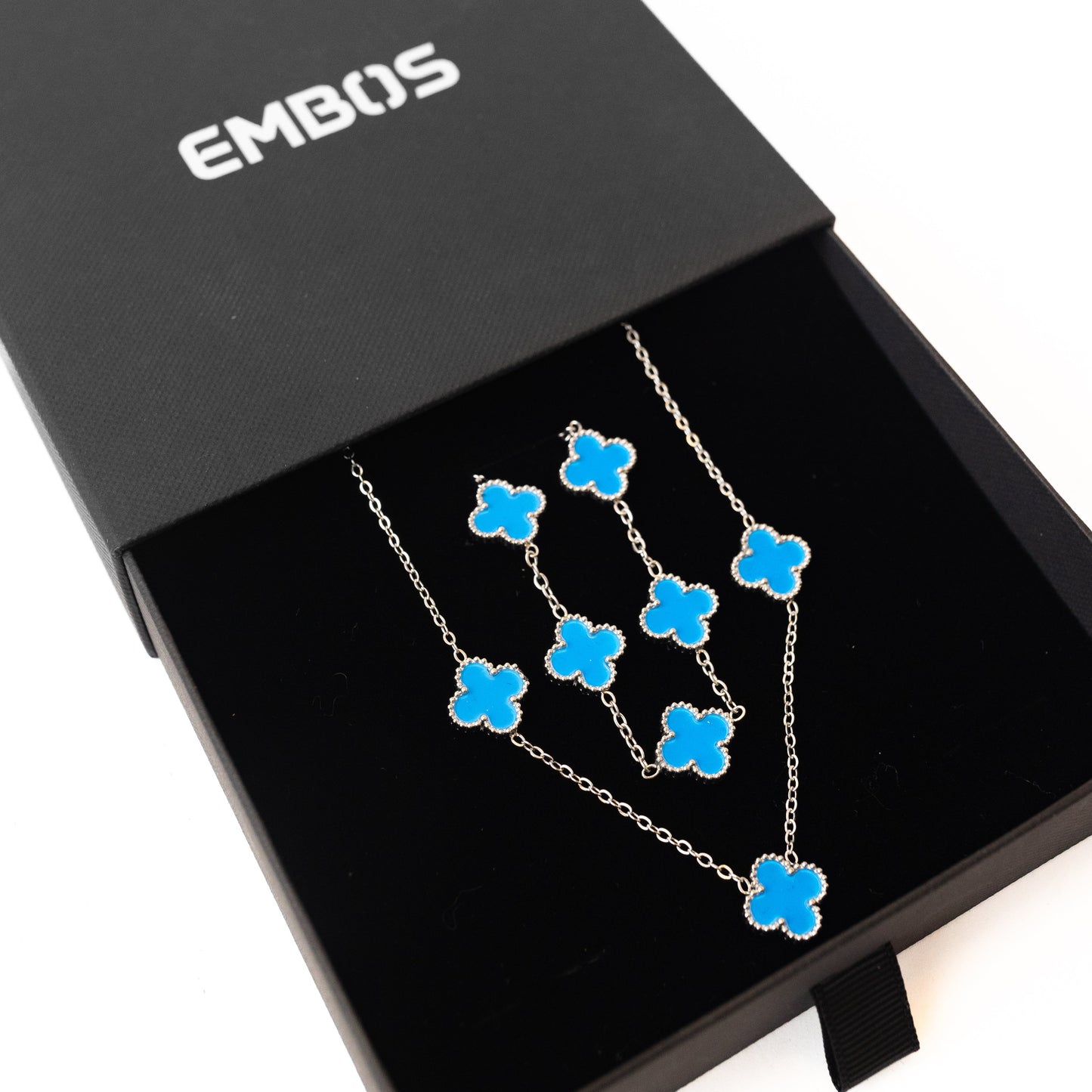Clover Set (Silver/Blue)