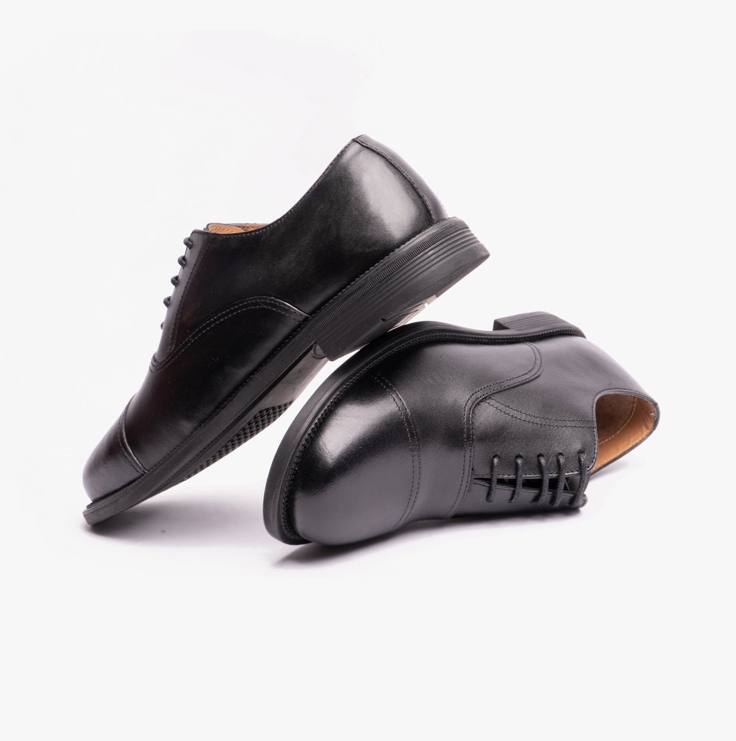 Grafters MORGAN XM620A Unisex Leather Oxford Shoes Black