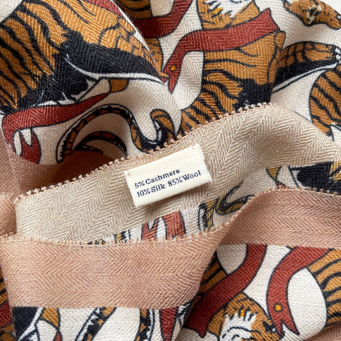 Tiger Reverie Cashmere Scarf - Unisex Luxury Silk Blended Scarf