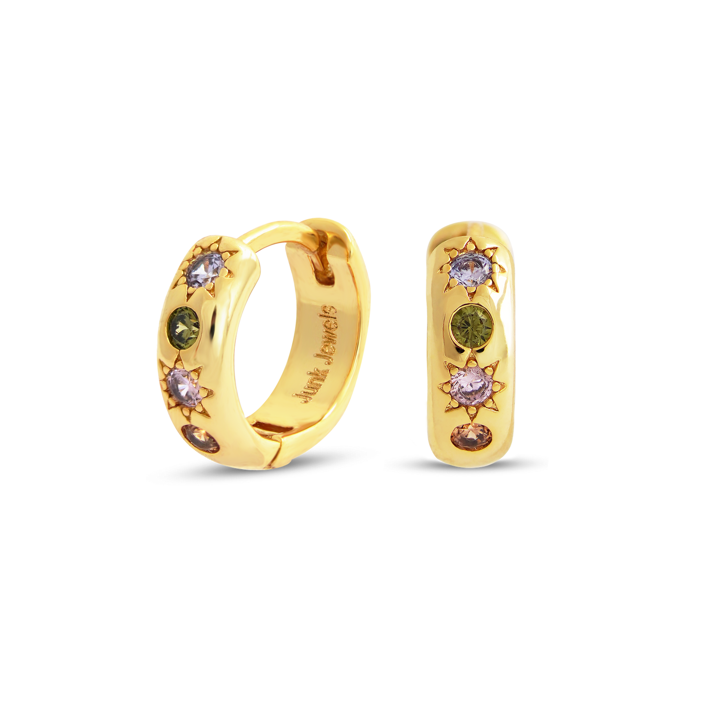 Pastel Stone Petite Hoop Earrings