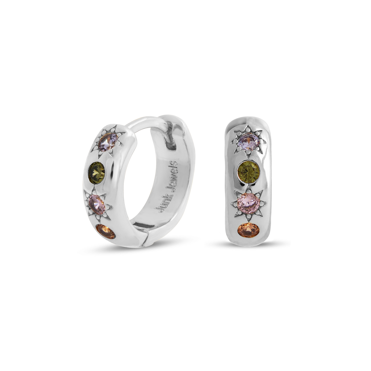 Pastel Stone Petite Hoop Earrings