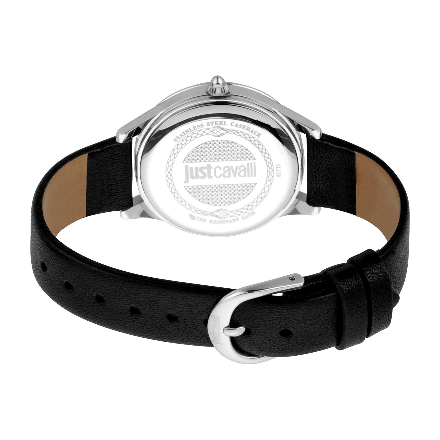 Just Cavalli Black Silver Leopard Logo