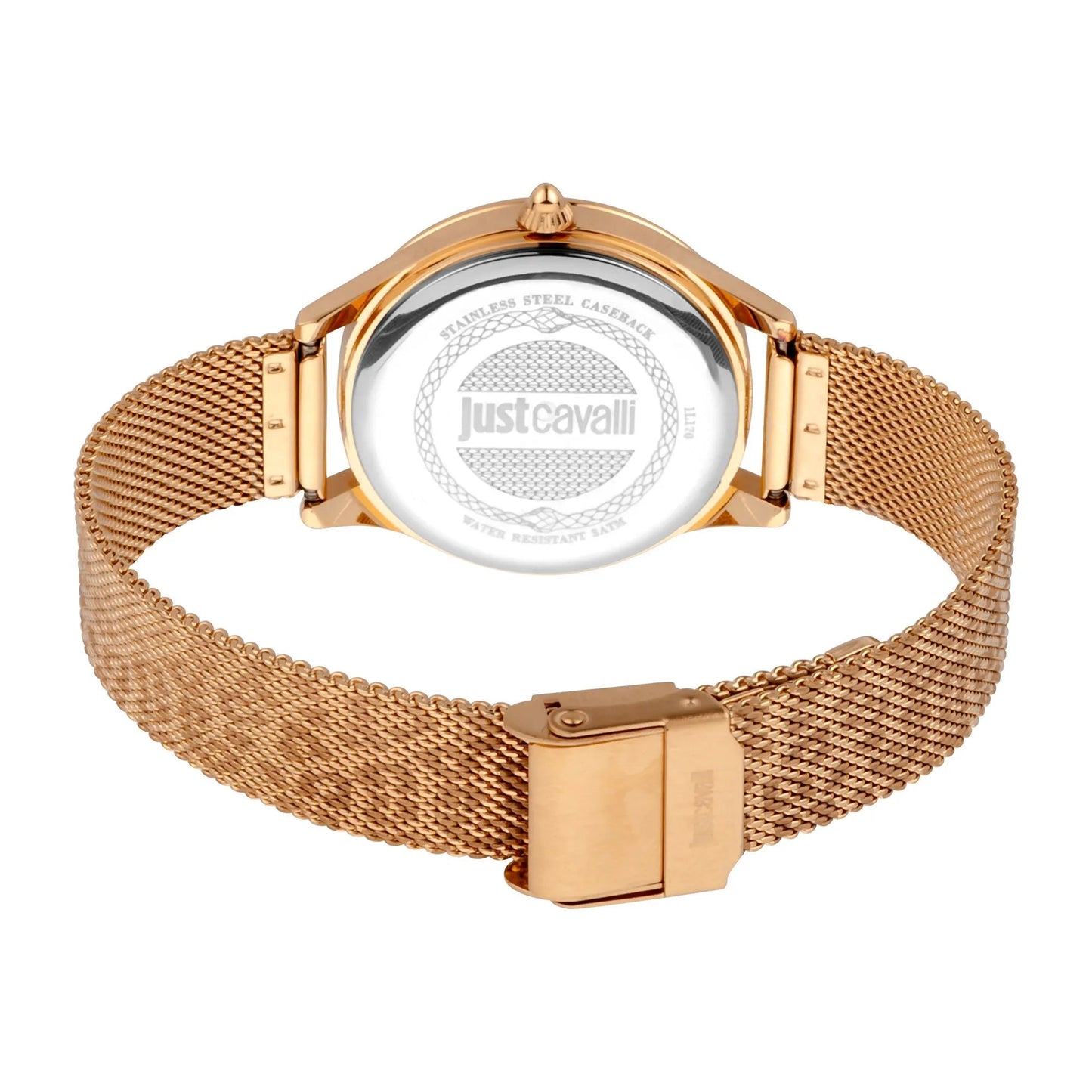 Just Cavalli Steel Rose Gold Leopard Logo