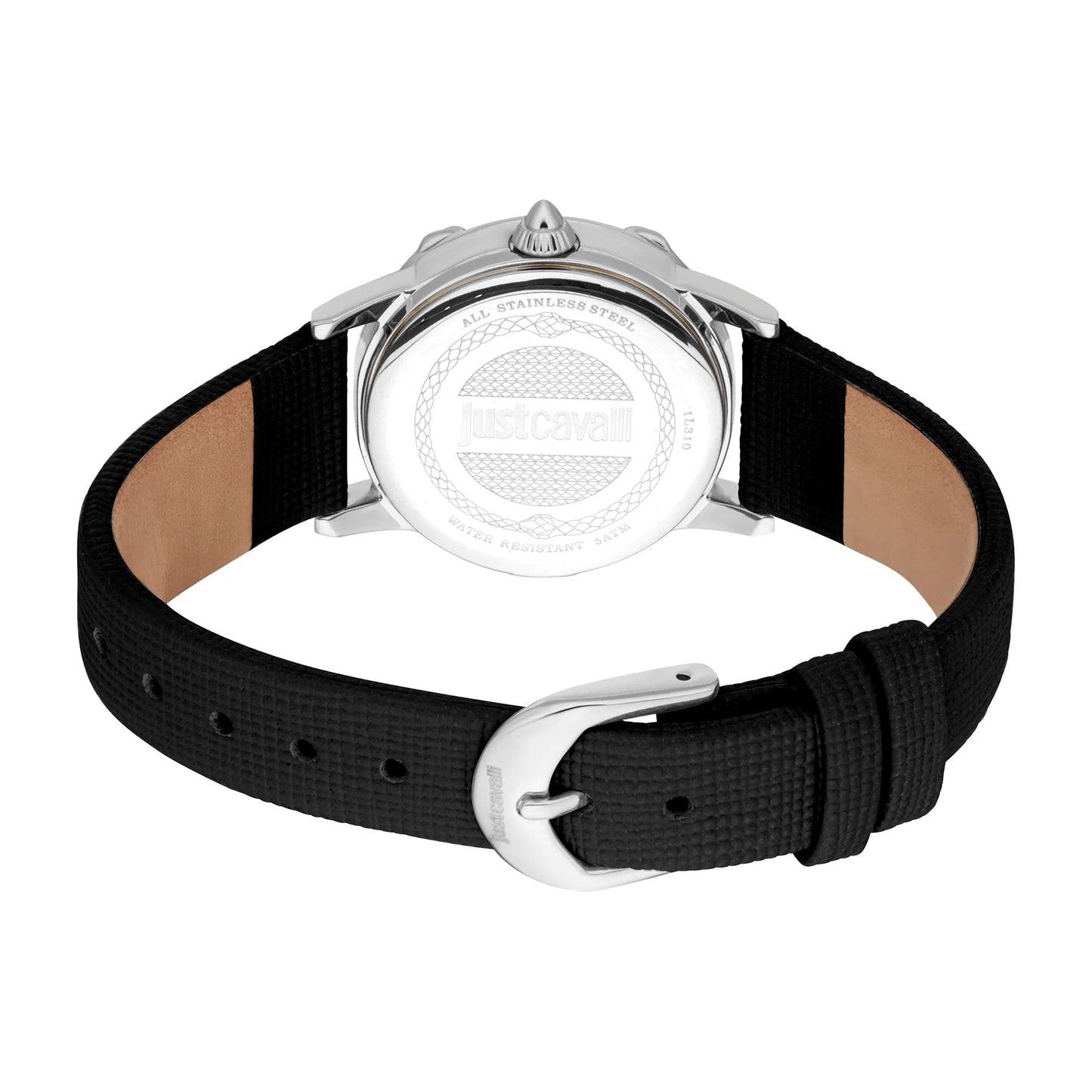 Just Cavalli Fiorenza Snake Leather Black Silver Blue