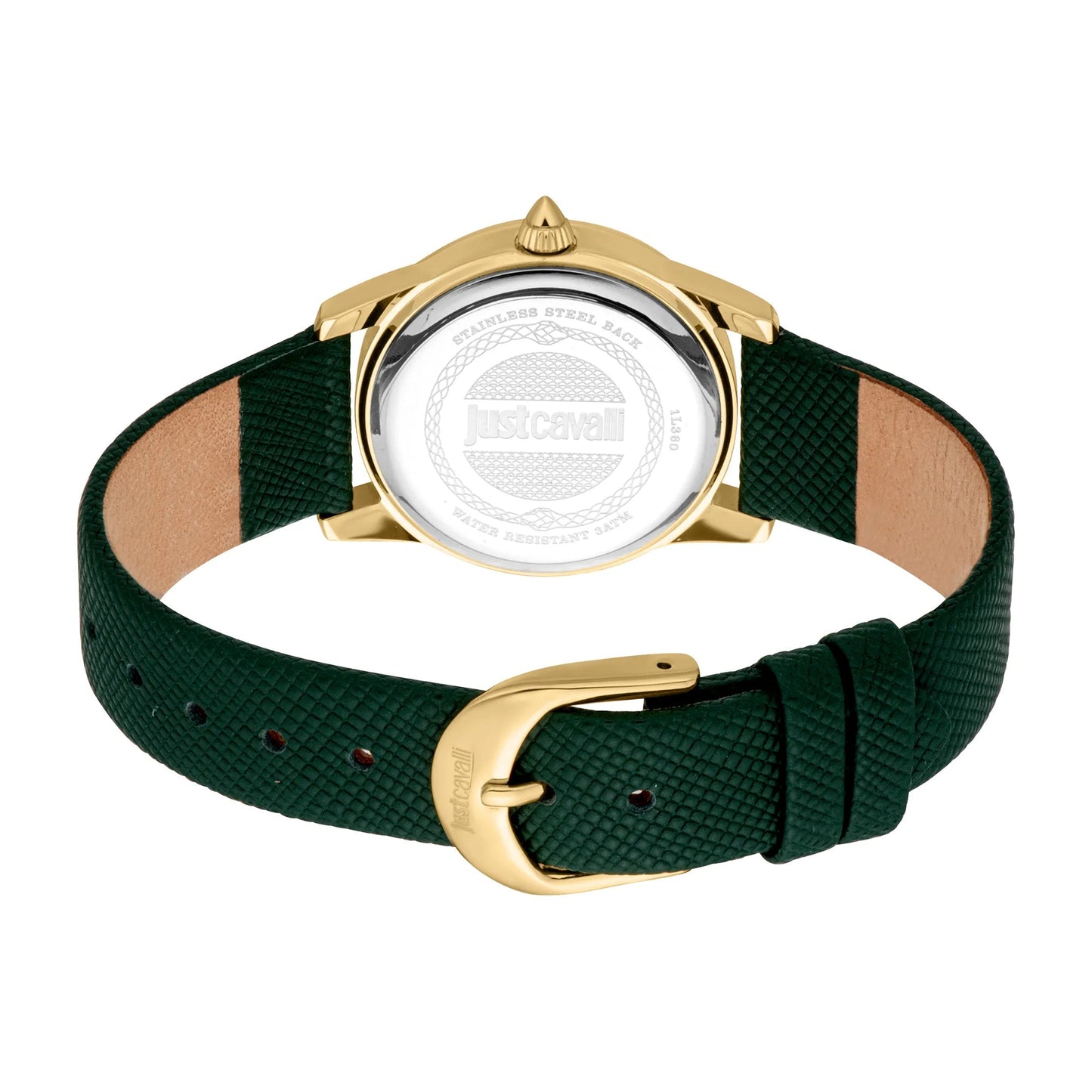 Just Cavalli Sublime Animalier Leather Green Yellow Gold