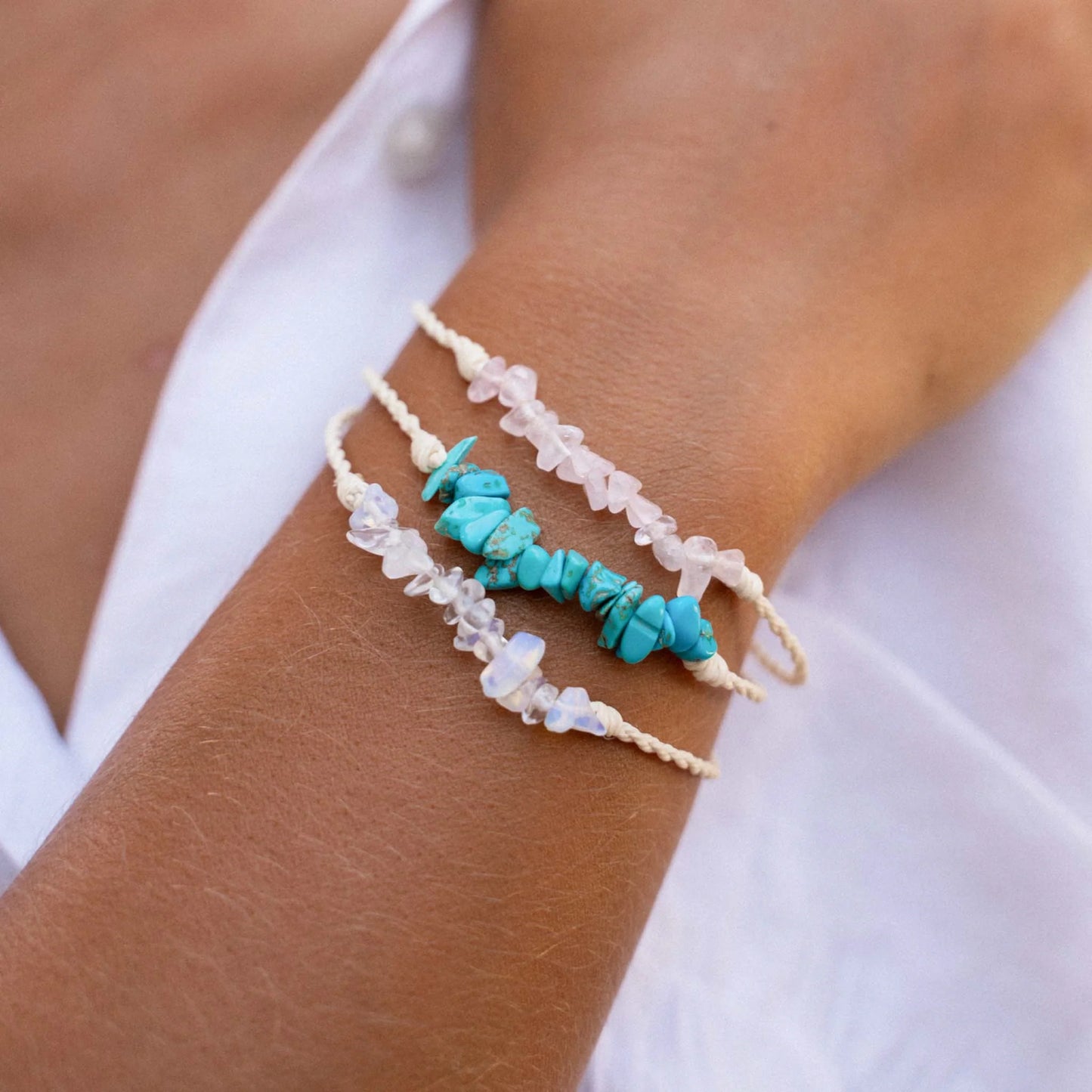 Love is Here Natural Stone Bracelet