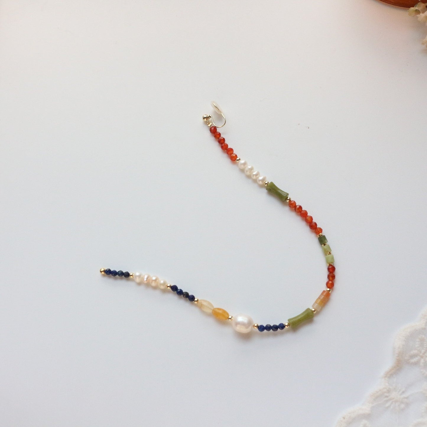 Jekira Multi-Color Gemstone Necklace, Bracelet & Earrings Set – 18K Gold Vermeil