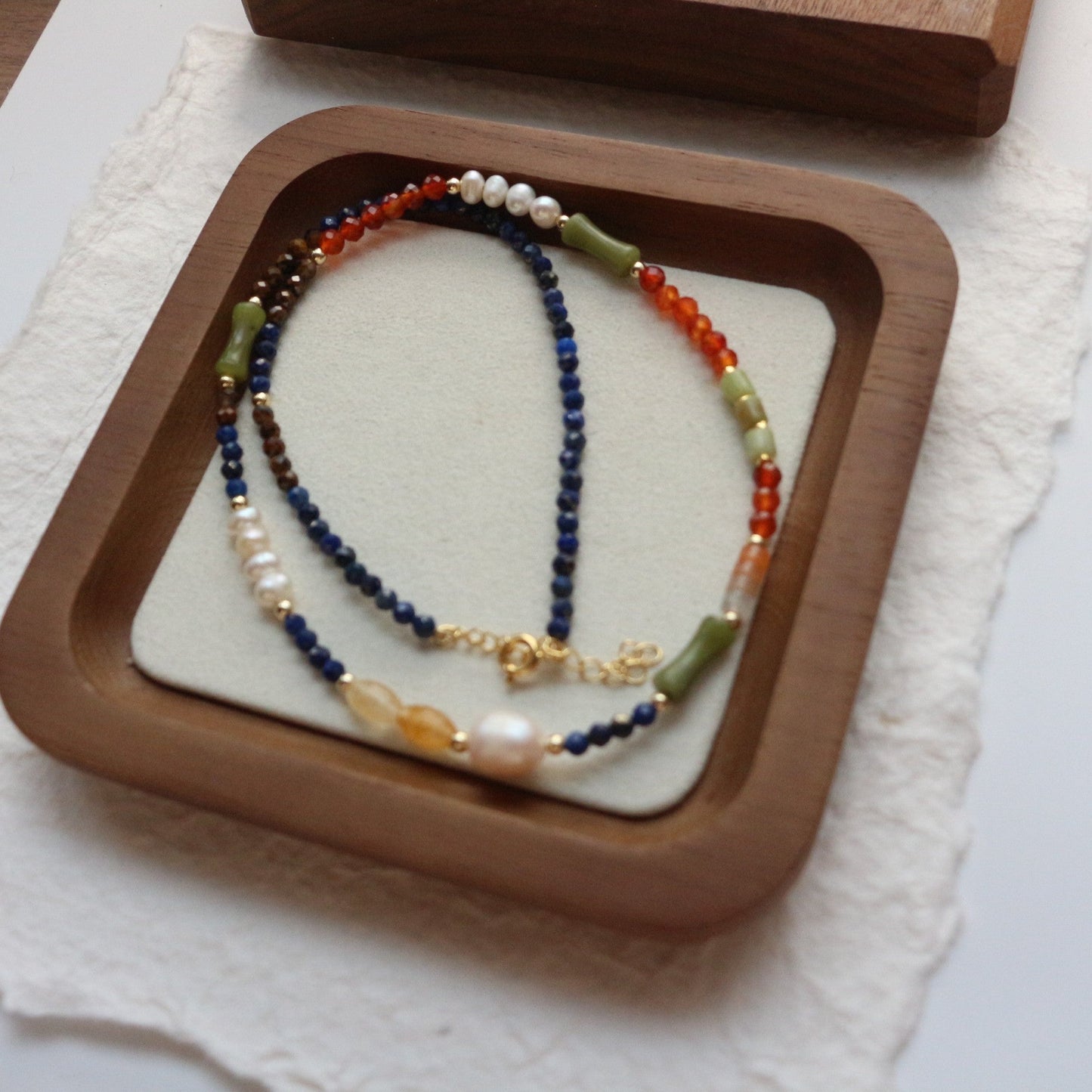 Jekira Multi-Color Gemstone Necklace, Bracelet & Earrings Set – 18K Gold Vermeil