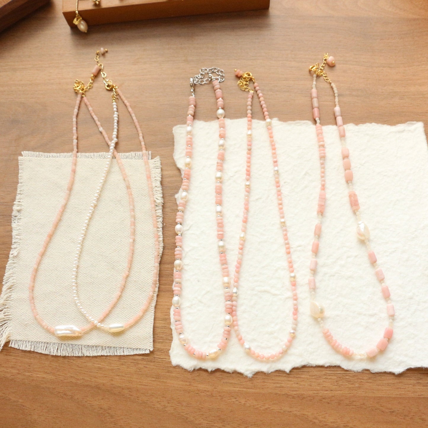Jekira Pink Gemstone & Baroque Pearl Necklace Collection