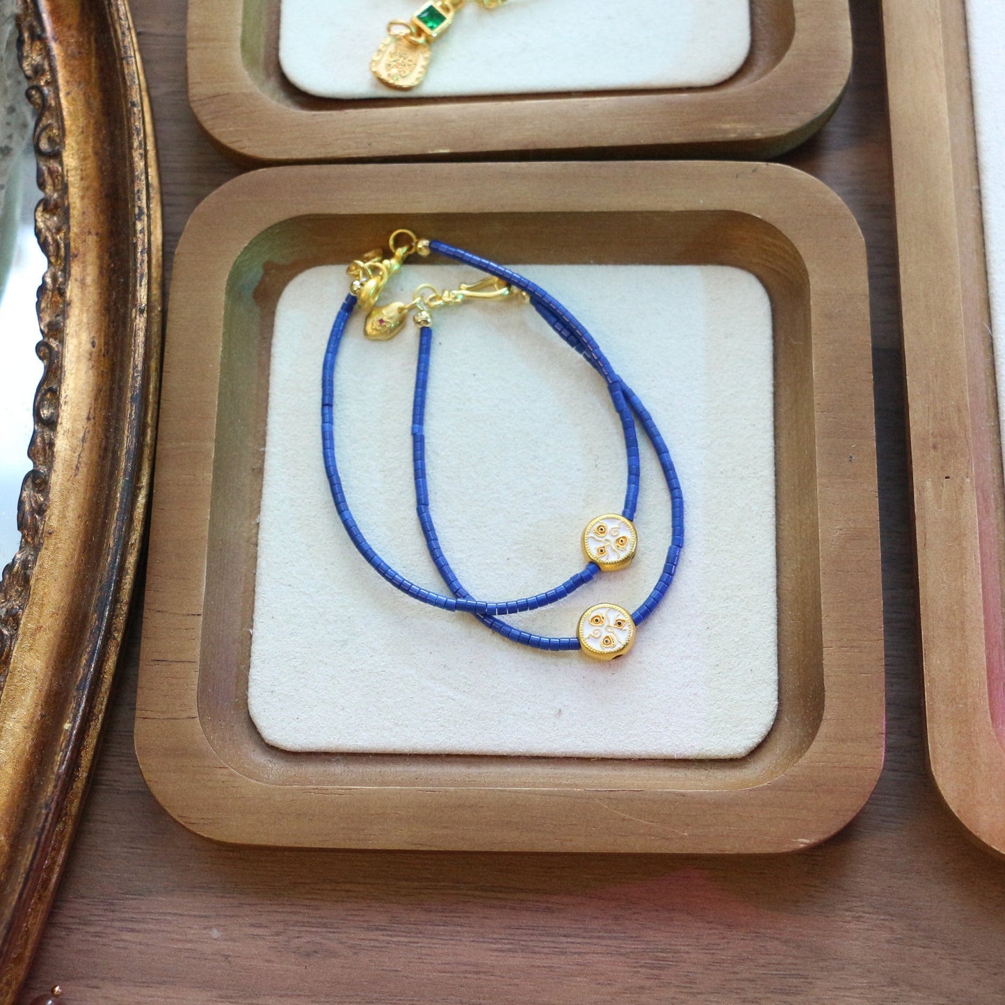 Jekira Lucky Circle Blue Gemstone Set – Adjustable Necklace & Bracelet