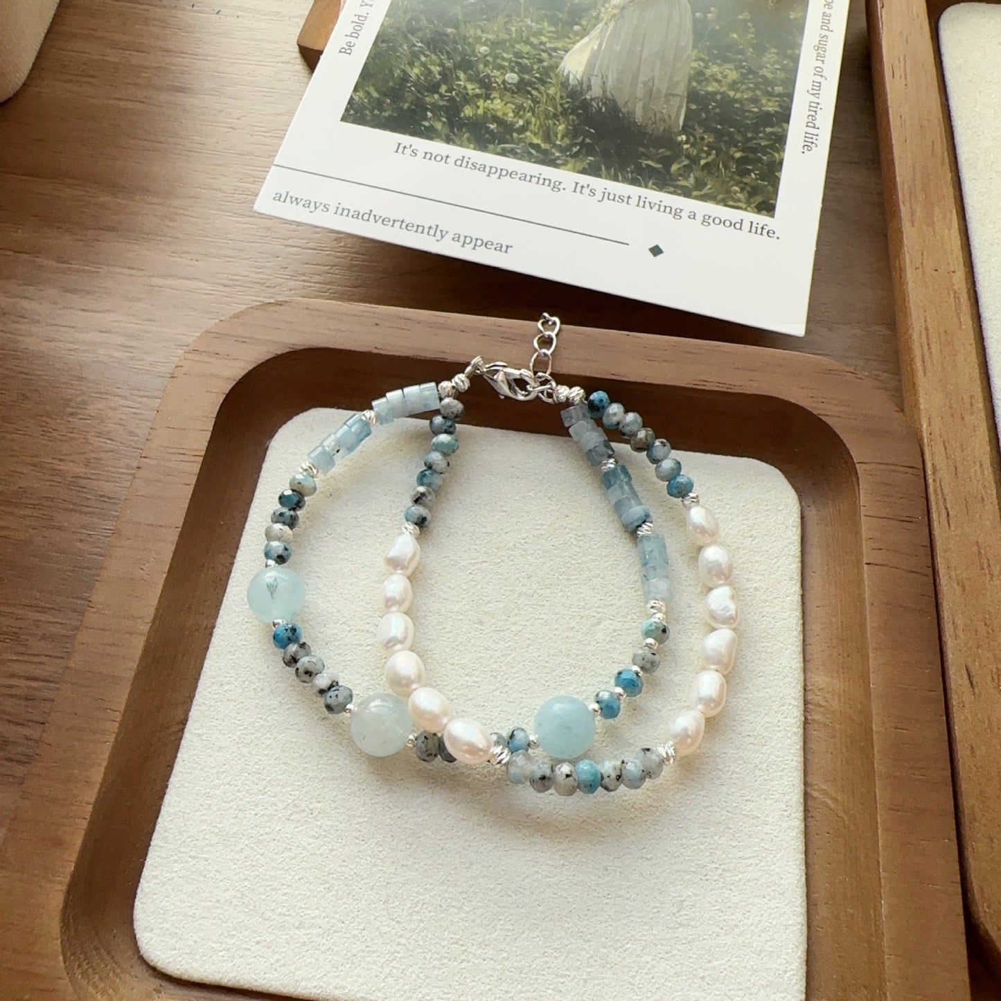 Jekira Aquamarine & Haze Blue Pearl Jewelry Set
