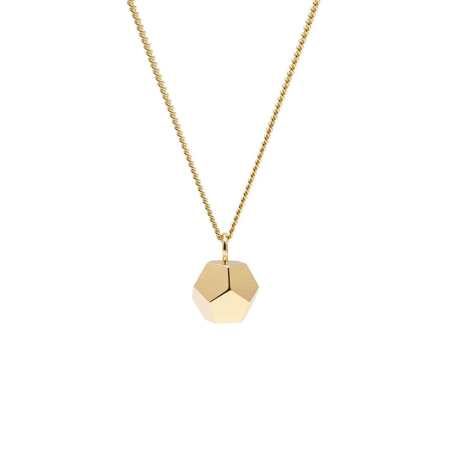Dodecahedron Pendant Necklace - Gold