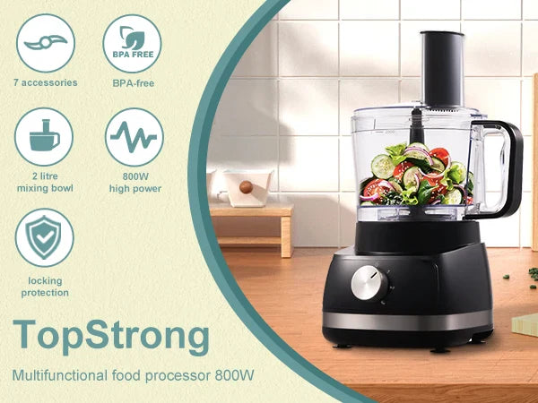 8 in 1 2L Capacity 800W with Jar Home Food Processor Chopper Mixer Electric Blender Juicer