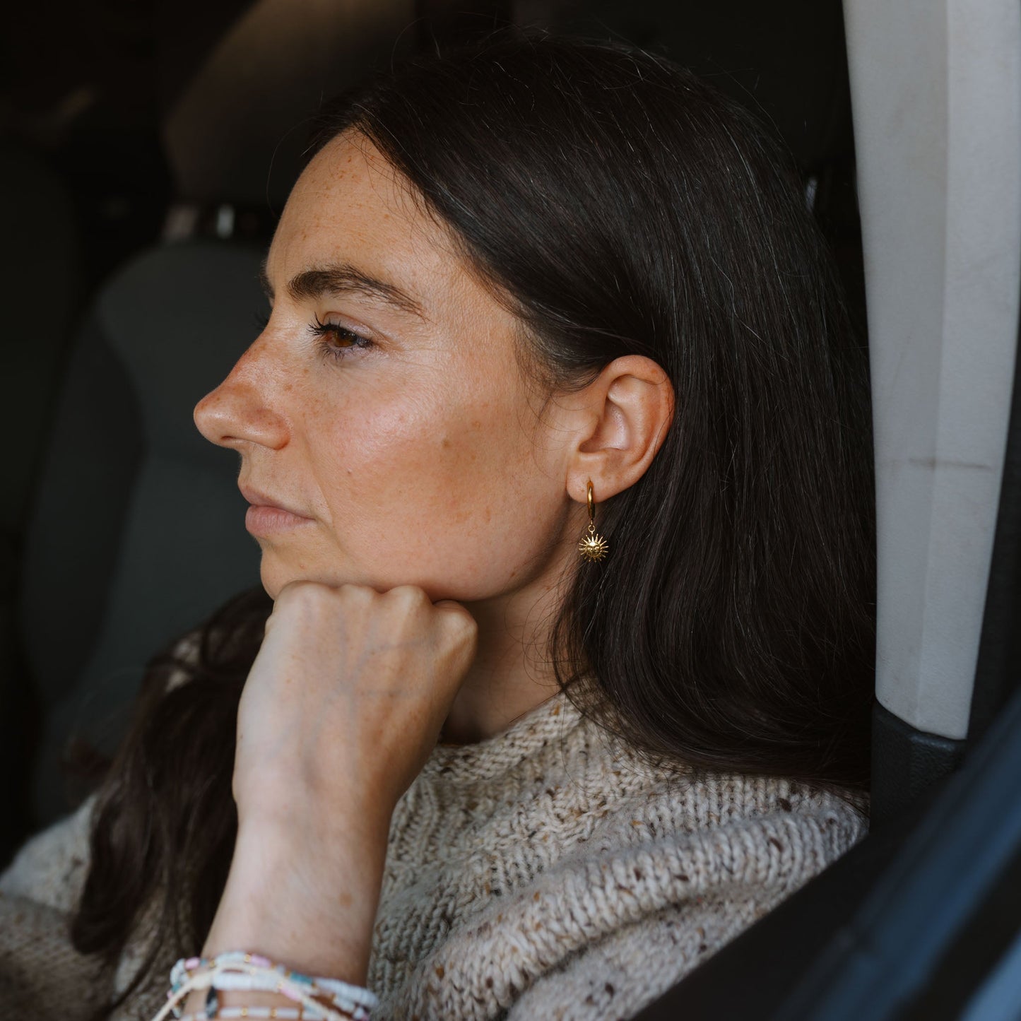Sun Hoop Earrings