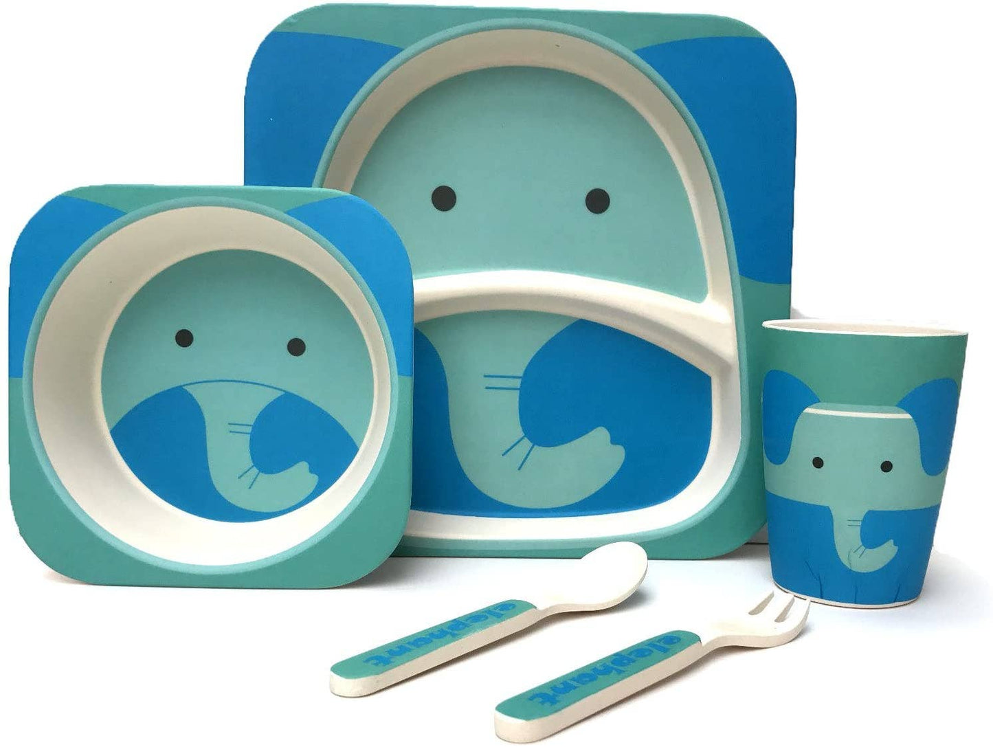 Giraffe Bamboo Kids Dinner Set – 5 Piece Eco-Friendly Tableware