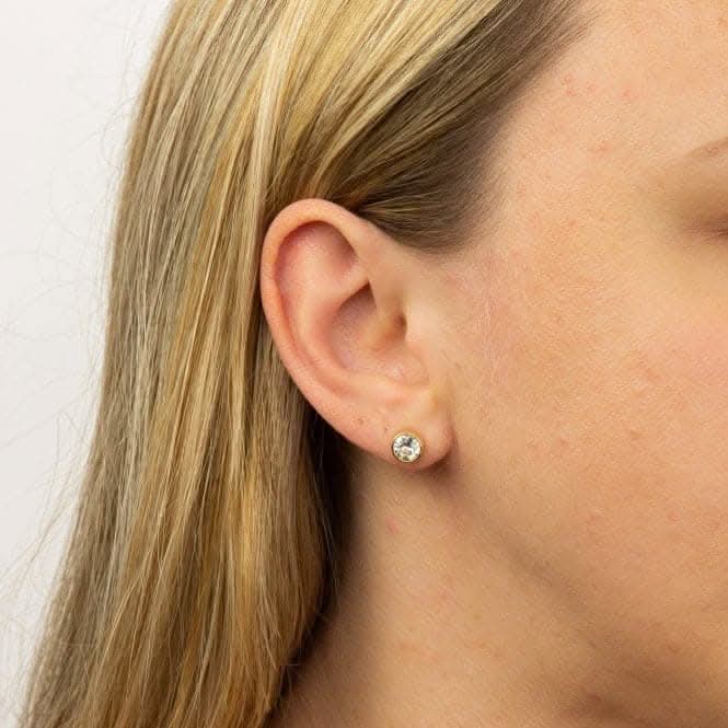 April Yellow Gold Plated Birthstone Earrings with Swarovski Crystal E1540