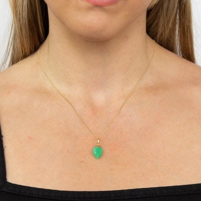 August Yellow Gold Plated Birthstone Chalcedony Stone Pendant P4982