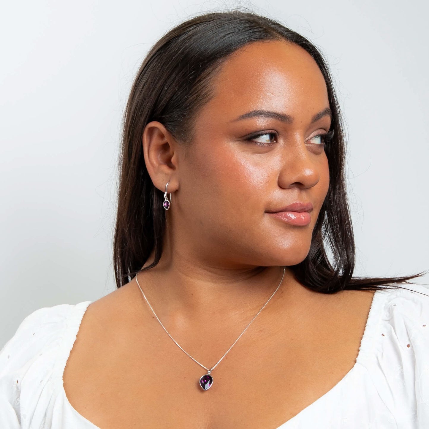 Beginnings Sterling Silver Amethyst Crystal Amethyst Pendant P5459M