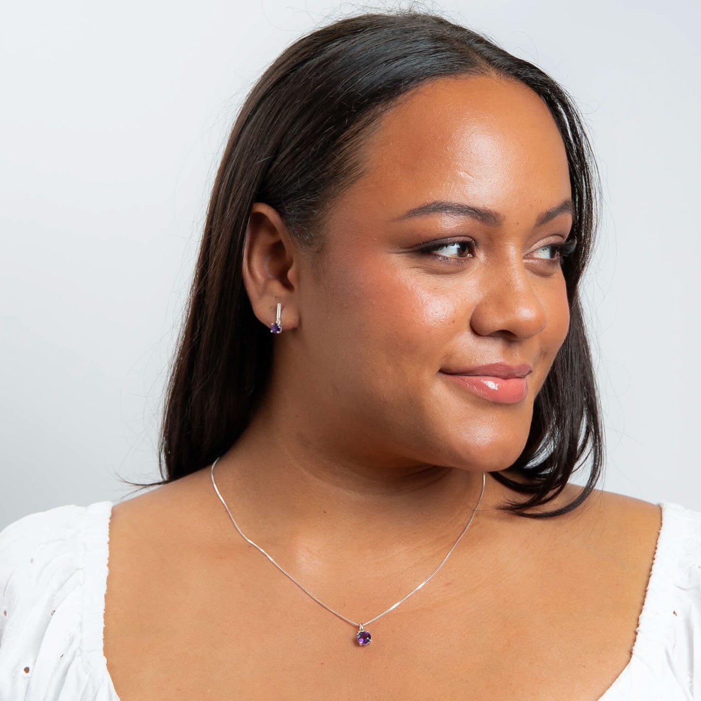 Beginnings Sterling Silver Amethyst Purple Pendant P5457M