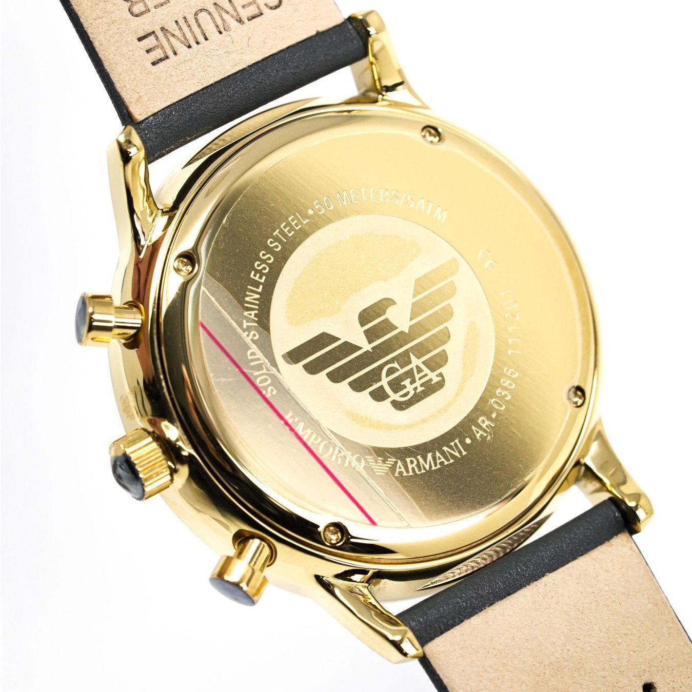 Emporio Armani Ar0386 Men S Gianni Chronograph Gold Pvd Watch