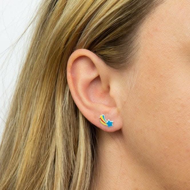 Colourful Shooting Star Enamel Stud Earrings A2080