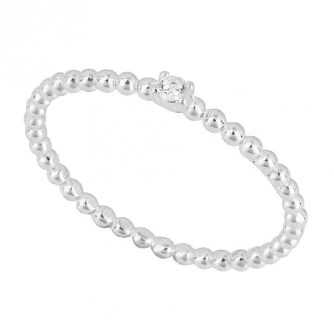 Dainty Beaded Zirconia Ring R3824C