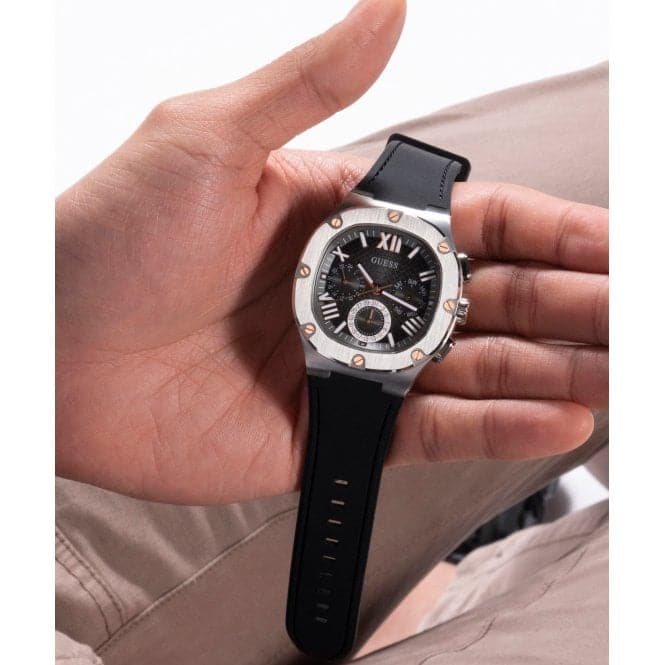 Guess Watches Gents Headline Stainless Steel Silver Watch Gw0571g1