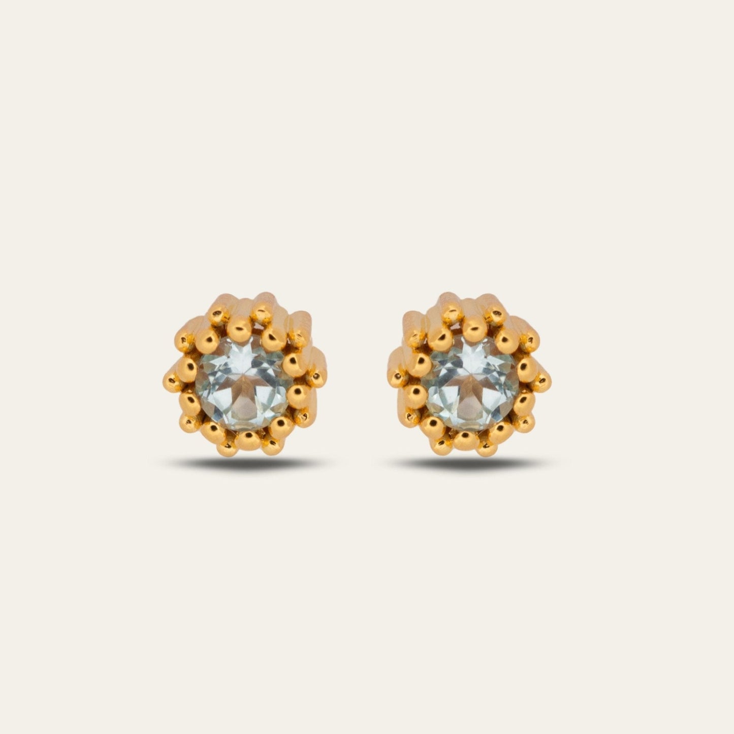 Gold Sky Blue Topaz Astrid Studs