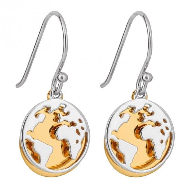 Gold Plate Double Disc World Earrings E6244