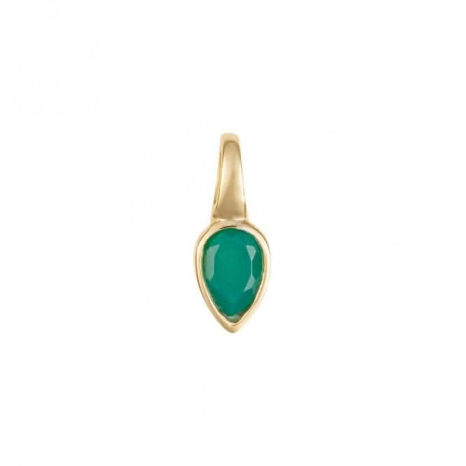 Gold Plated Birthstone May Green Onix Pendant P5218