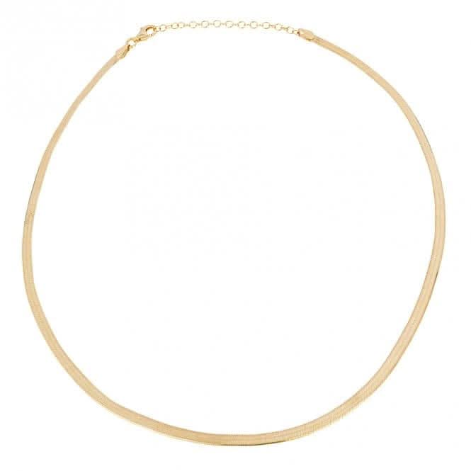Gold Plated Flat Herringbone 40+6cm Necklace N4535