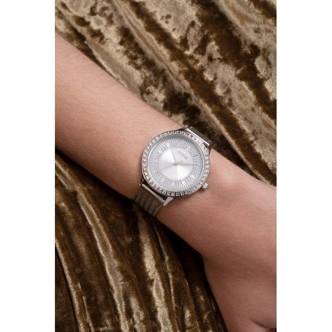 Guess Watches Ladies Soiree Stainless Steel Mesh Silver Watch Gw0402l1