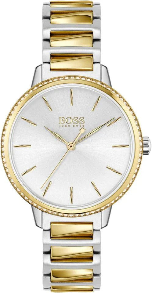 Hugo Boss Womens 1502568 Signature Two Tone Stainless Steel Analog Watch