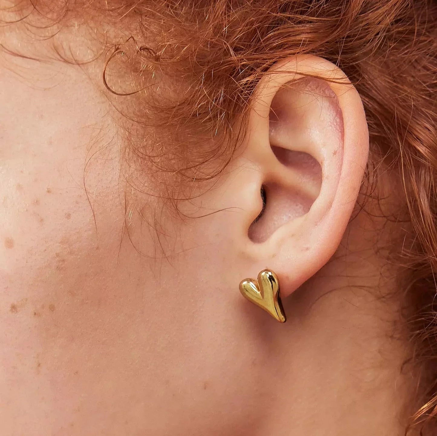 Holly Heart Studs