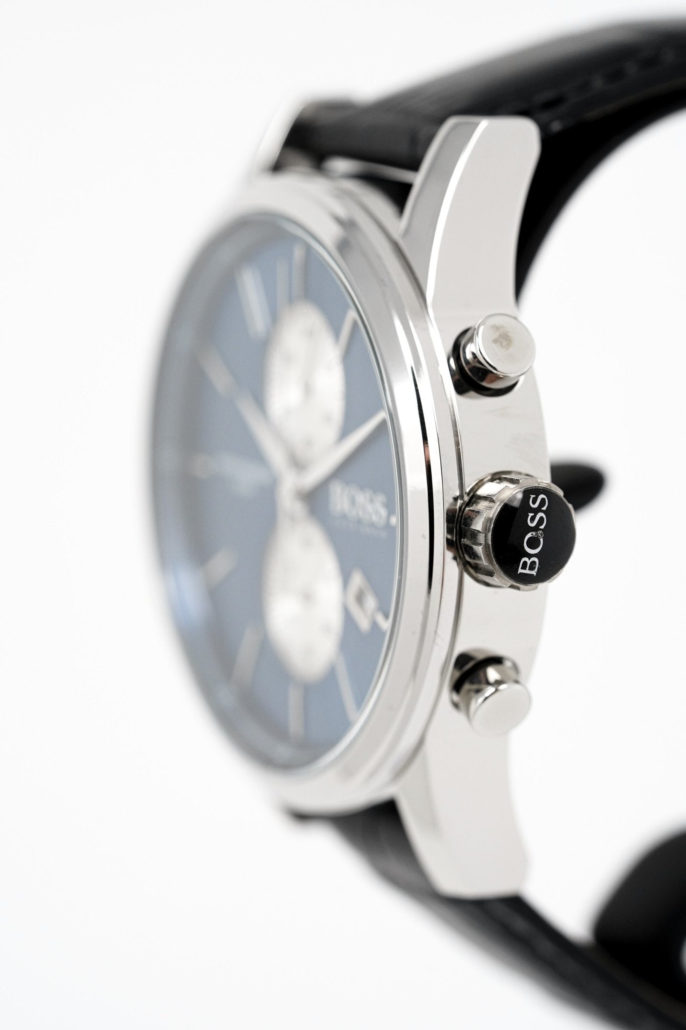 Hugo Boss Men S Watch Chronograph Blue Jet Leather Hb1513283
