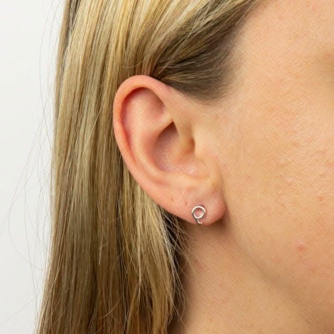 Initial Q Sterling Silver Stud Earrings E6034