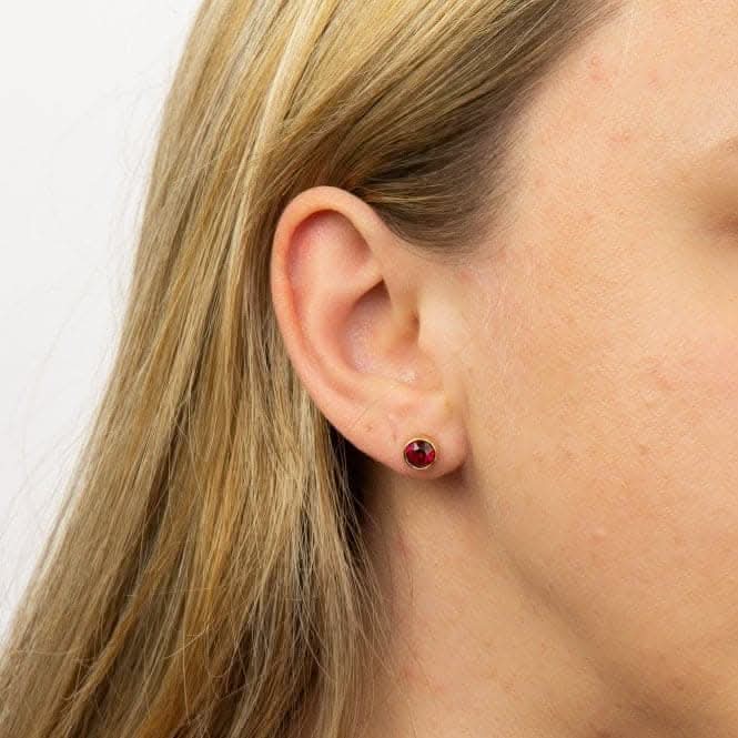 July Yellow Gold Plated Birthstone Earrings with Swarovski Crystal E1543