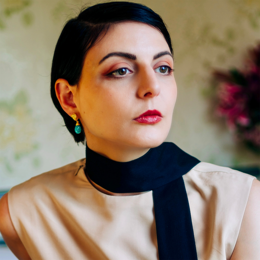 Knot Drop Gemstone Earrings Amazonite